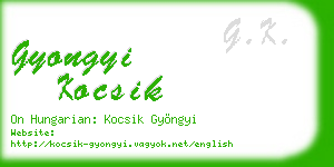 gyongyi kocsik business card