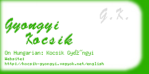 gyongyi kocsik business card